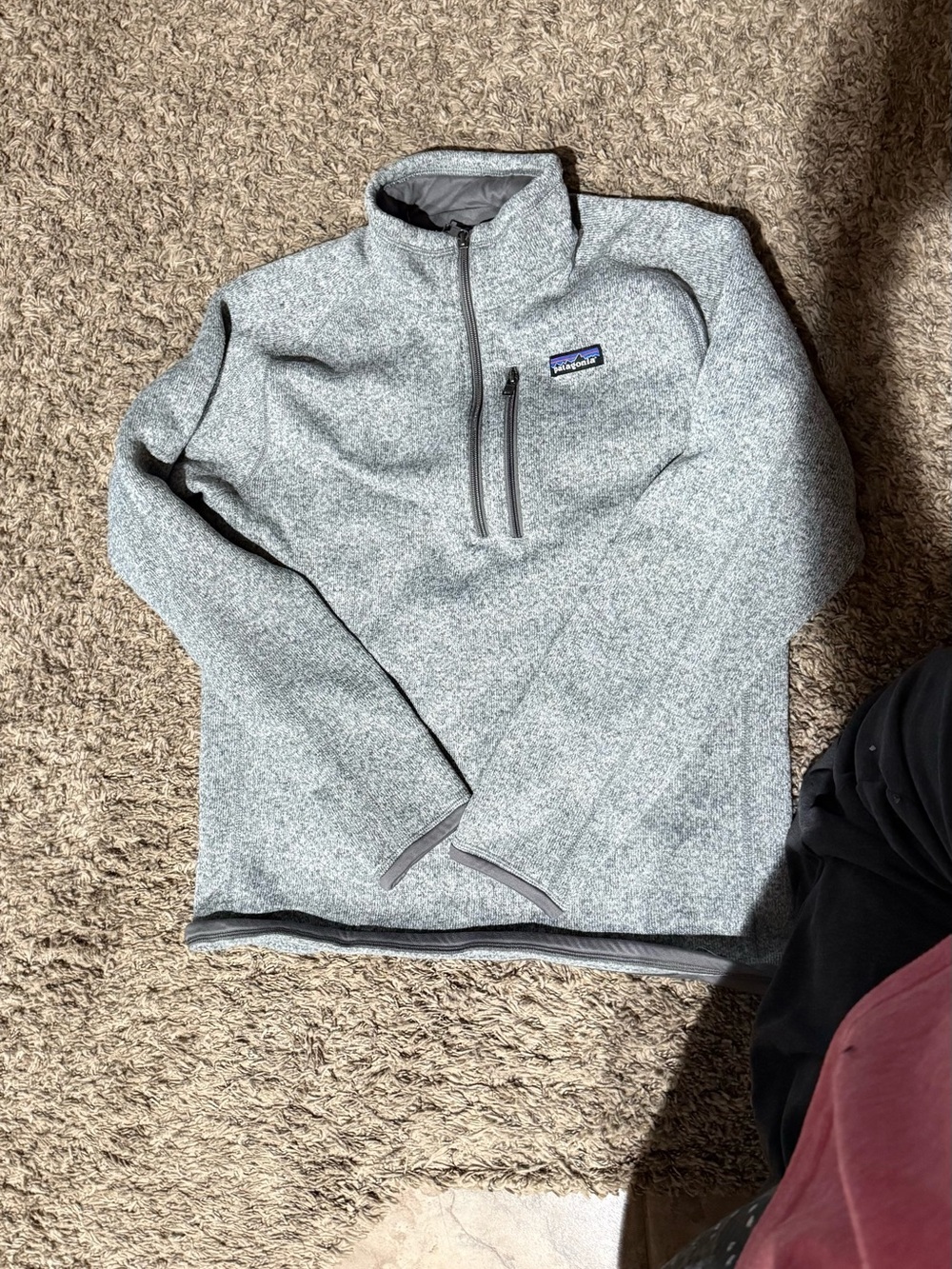 Patagonia Heather Gray Fleece Pullover with Logo